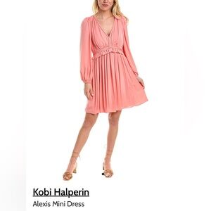 Kobi Halperin Orange Pink long sleeve dress